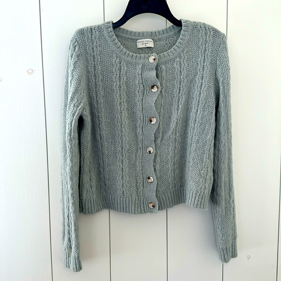 Dusty blue crewneck cardigan - Picture 1 of 5
